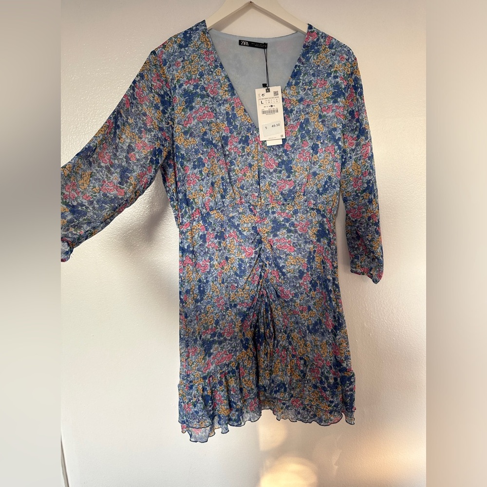 Floral multicolored short dress